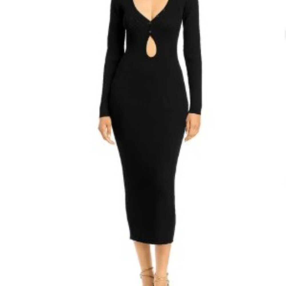 Bardot Mandarin Collar Maxi Sweaterdress